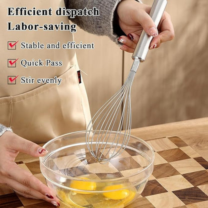 ReaNea Stainless Steel Cooking Utensils Set 6 Pieces, Kitchen Tools Set Include Metal Spatula Set, Skimmer, Ladle, Tong, Whisk, Kitchen Gadgets Essentials New Home Must Have