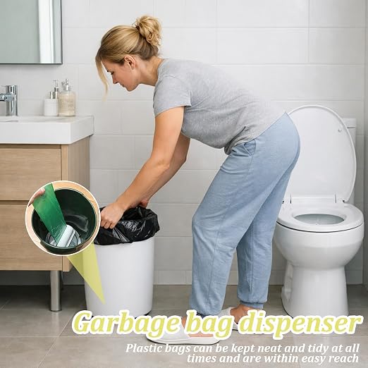 2 Pcs Trash Bag Dispenser,Trash Can Liner Dispenser For Bottom Of Can,Garbage Bag Dispenser For Inside Trash Can,Wall Mount Garbage Bag Dispenser Kitchen Bathroom Toilet Storage Organization