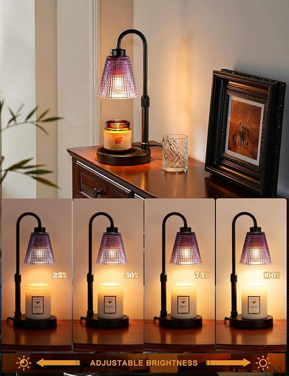 Innqoo Purple Candle Warmer Lamp with Timer, Dimmable Candle Warmer for Home Decor, Height Adjustable Candle Lamp for Jar Candles, Birthday Gifts for Women Mom, House Warming Gifts New Home