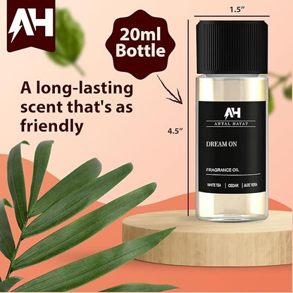 Dream On 20mL Essential Oil Scent for Diffusers - Antal Hayat Diffuser Oil - Home Luxury Scents - Hints of Bright White Tea, Vanilla, Earthy Cedar - Diffuser Oil Blends for Aromatherapy