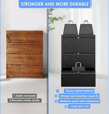 43.62" H Lateral File Cabinet 3 Drawer,Metal Wide Filing Cabinet with Locks and Business Card Slot for Home Office School Hanging Letter/Legal/F4/A4 Size Folders,Required Assembly,Black