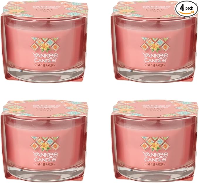 Yankee Candle Minis Jar, Hello Italy Collection (1.3 OZ (Pack of 4), Capri Glow)