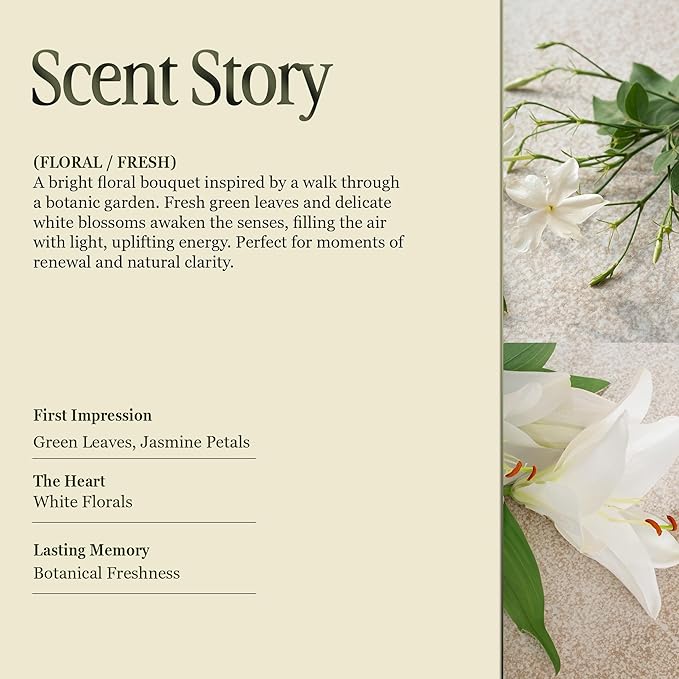 Annex Lily of The Valley & Jasmine Luxury Scented Candle - Handmade Ceramic Jar - 50hr Clean Burn, Non-Toxic Soy Wax - Aesthetic Home Decor Winter Gift for Women & Men - White Floral
