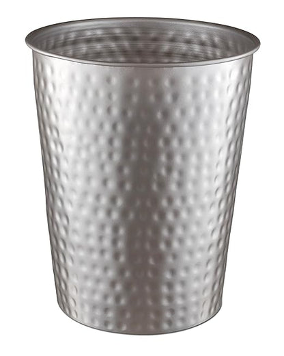 Monarch Abode Metal Bathroom Trash Can – Waste Basket for Bedroom, Office Desk, & Dorm, Hand Hammered, Durable Decorative Pewter Small Trash Can Bathroom Garbage Bin Wastebasket