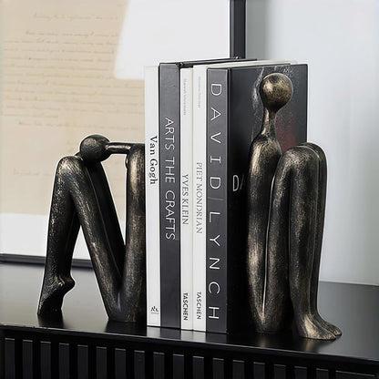 Book Ends,Resin Non Skid Bookends for Heavy Books,Bookends for Shelves Decorative,Creative Shelf Decorations to Hold Books for Home,Office Desk,Bookshelf,Study，1Pair/2Piece 11''