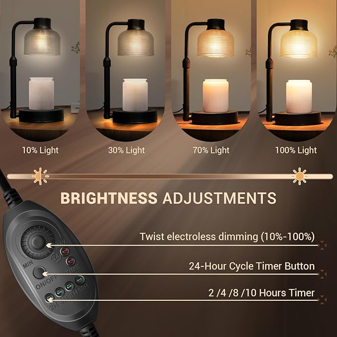 KLL Candle Warmer Lamp with Timer: Birthday Gift for Women, House Warming Gifts New Home, Room Decor - Wax Melt Warmer for Scented Jar Candles