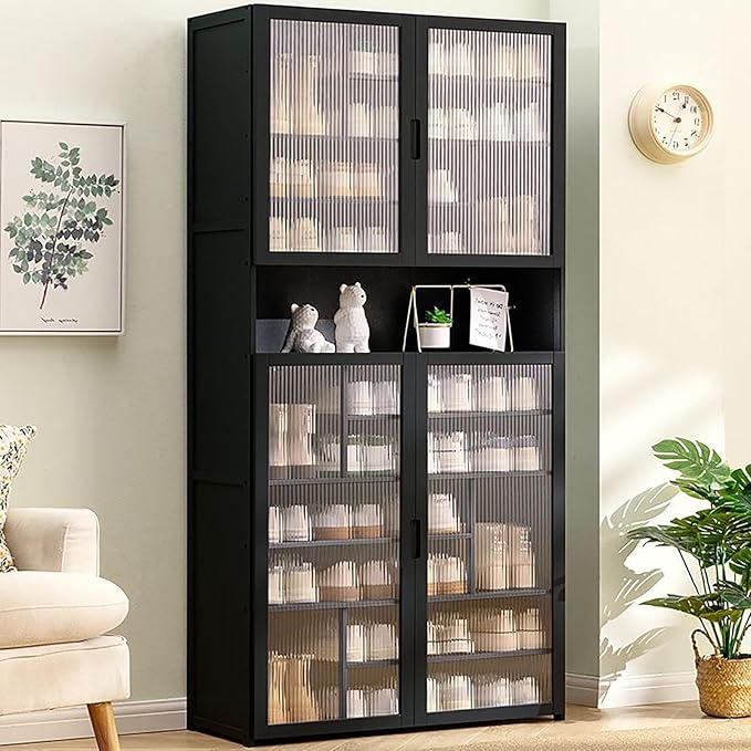 11-Tier Large Shoe Cabinet with Acrylic Doors, Large Capacity Bamboo Shoe Cabinet, 40-45 Pairs Shoe Rack, Free Standing Shoe Rack,Entrance for Hallway Living Room