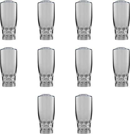 DISCOUNT PROMOS Stainless Steel Tumblers by Molokini 27 oz. Set of 10, Bulk Pack - Double Wall, Perfect for Coffee, Soda, Other Hot & Cold Beverages - Silver