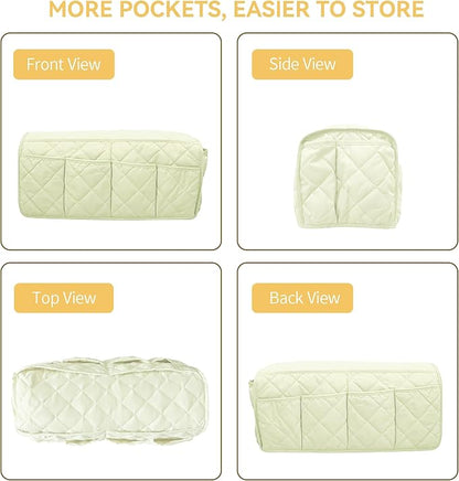 MEHIDFY Armchair Caddy, Waterproof Sofa Armrest Organizer, Non Slip Recliner Organizer, Remote Holder for Recline, Recliner Caddy with 14 Pockets Storage for TV Remote, Phone, Magazine (White)