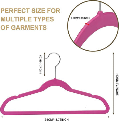 Quality Children's Plastic 30 Pack Non Velvet Non-Flocked Thin Compact Hangers Swivel Hook for Shirts Blouse Coats (Pink, 30)
