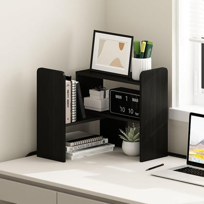 Furinno Classic Desk Organizers and Accessories, Office Organization, Desk Top Book Shelf, for Office Supplies, Office Desk Accessories, Black Espresso