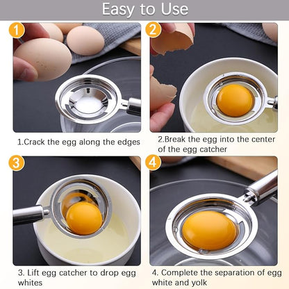 Egg Separator,Stainless Steel Egg Yolk White Separation Tool