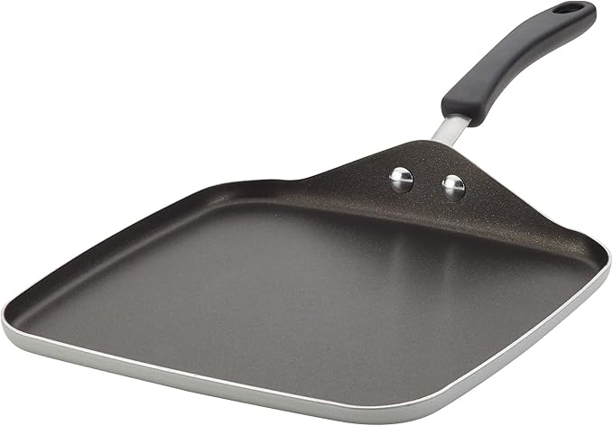 Farberware Cookstart DiamondMax Nonstick Square Deep Grill Pan/Griddle, Dishwasher Safe, 11 Inch - Silver