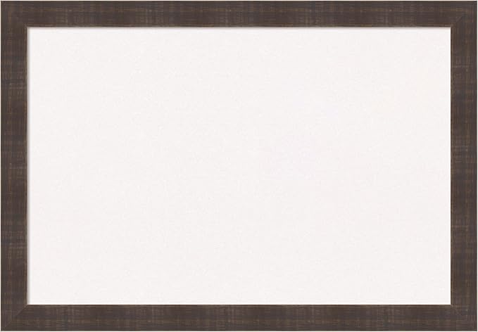 Amanti Art White Cork Board for Wall, 18x26 Vision Board with Brown Wood Frame, Medium Corkboard Office Decor for Home Organization, Rustic Farmhouse Corkboard Pinboard to display items for home