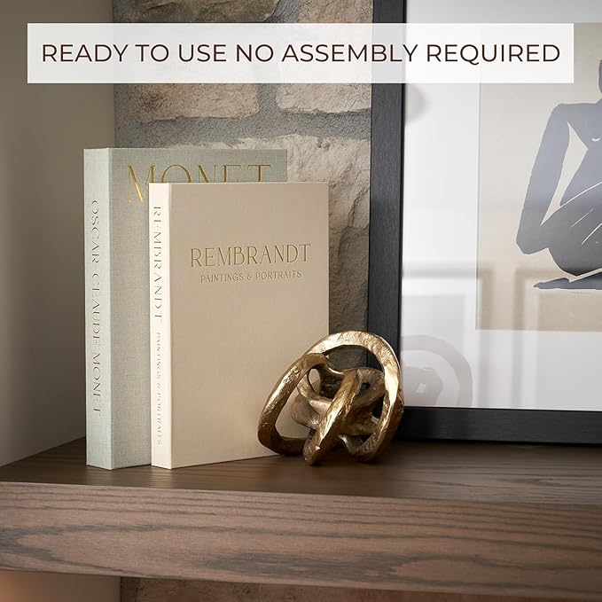Beautiful Decorative Books - Set of 2 Linen Boxes Enhance Your Coffee Table, Bookshelf or Mantel Decor - Aesthetic Fake/Faux Books for Modern Home Decoration, Photo Storage and as a Keepsake Box