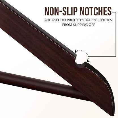 Utopia Home Premium Wooden Hangers 80 Pack - Durable & Slim Coat Hanger - Suit Hanger with 360-Degree Rotatable Hook - Wood Hangers with Shoulder Grooves (Brown Color)