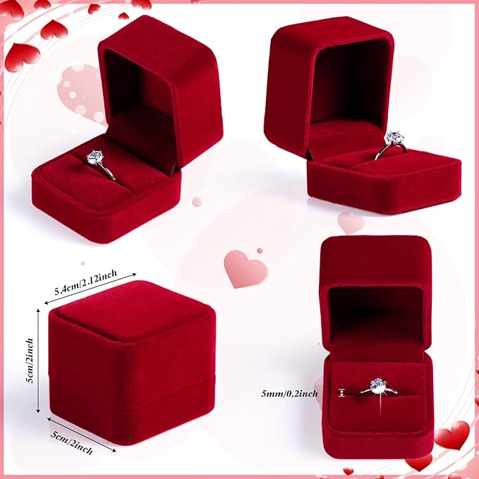 Maitys 48 Pieces Velvet Ring Boxes Bulk for Jewelry Display Wedding Engagement Ring Box Jewelry Case Gift Boxes Earring Boxes for Birthday Anniversary Proposal
