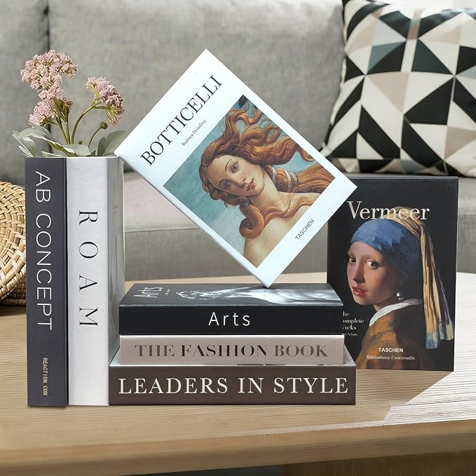 Decorative Books for Home Decor - 7 Pcs Faux Books for Decoration, Fake Stack for Bookshelf, Coffee Table, Designer Decor Set