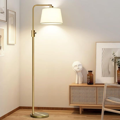 Nintiue Dimmable Floor Lamp, 1000 LM LED Edison Bulb Included, Arc Floor Lamps for Living Room Modern Standing Lamp Tall Lamps for Living Room Bedroom-Brass