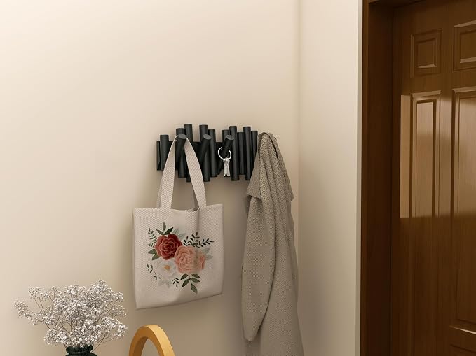 Wall Coat Rack - Wall Mounted Coats Rack - Coat Hanger Wall Mount Coat Racks - entryway Hooks Rack - Coat Rack Wall Key Holder - Wooden Coat Rack Walls Mount - Key Hooks for Walls Key Holder