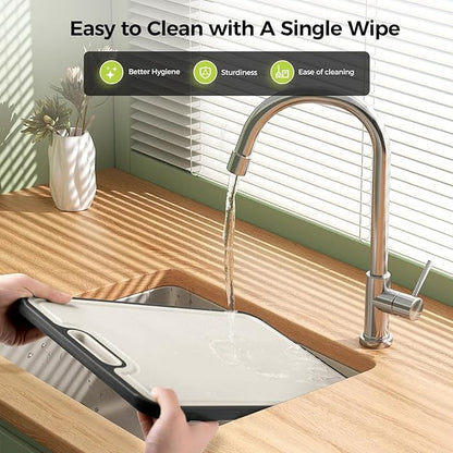 Titanium Cutting Board for Kitchen, Cutting Board Double Sided Food Grade, Pure Titanium/PP, Easy to Clean Large Size 15”×10.3”