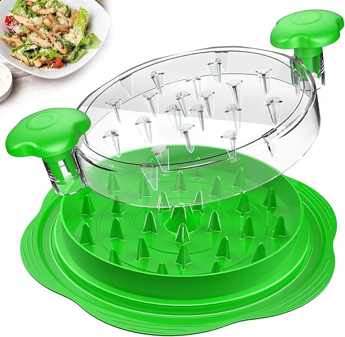 Chicken Shredder Tool Twist Large Chicken Breast Shredder with Brush&Fork, Visible Meat Shredder Machine, Strong Anti-Slip Strip, Ergonomic Handle, BPA Free, Suitable for Pork Beef Chicken