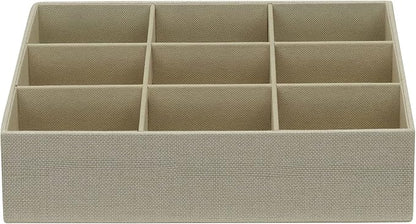 Household Essentials 3 Piece Drawer Organizers Starter Set, Customizable Inserts, Large Tray and 2 Small Trays, Cream