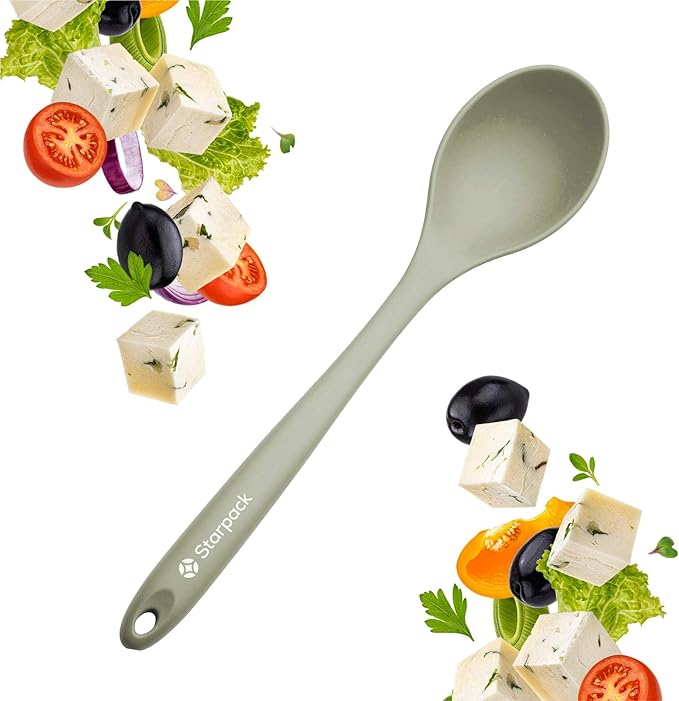 Starpack 'Winning Serve' XL Premium Silicone Serving Spoon (13.5") - Large Silicone Spoon for Cooking High Heat Resistant to 600°F - LFGB Grade Nonstick Mixing Spoons - Large Rubber Serving Spoons