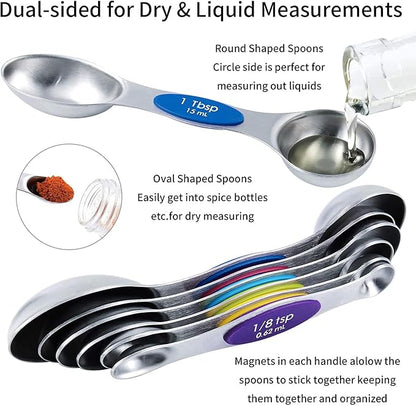 TILUCK Measuring Cups and Spoons Set, Stainless Steel, Kitchen Utensils for Cooking and Baking (14)