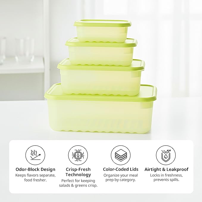 LocknLock HLE5600 Fresh-Block Plastic Food Storage Container with Lid for Fruits, Veggies, Produce, Meal Prep, Leftovers, BPA-Free, Airtight, Leakproof, Microwave, Dishwasher, Freezer-Safe, 3.2L