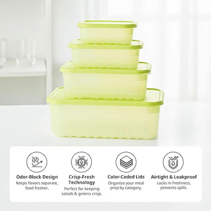 LocknLock HLE5400 Fresh-Block Plastic Food Storage Container with Lid for Fruits, Veggies, Produce, Meal Prep, Leftovers, BPA-Free, Airtight, Leakproof, Microwave, Dishwasher, Freezer-Safe, 1.5L