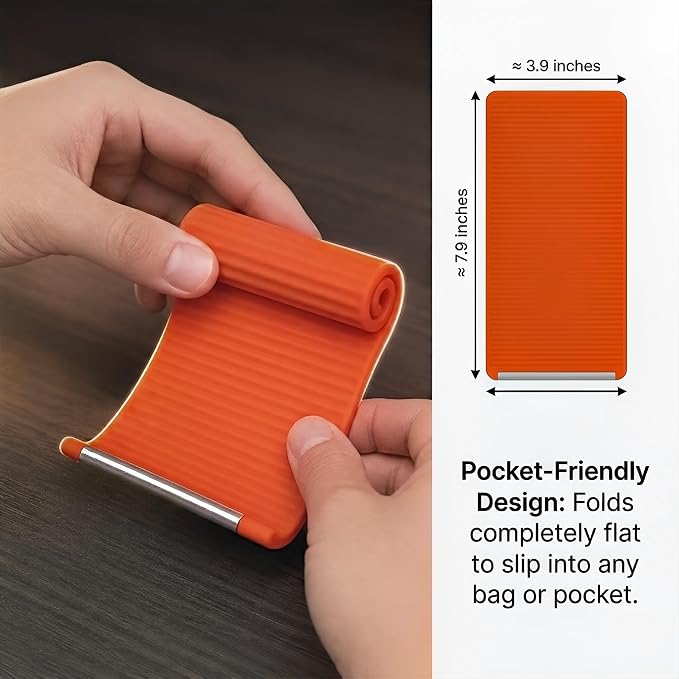 2PCS Flexible Silicone Phone Stand with Aluminum Core, Bendable Hanging Cell Phone Holder for Desk, Travel Airplane, Treadmill, Multi-Angle Adjustable Tablet & Lightweight Laptop Stand