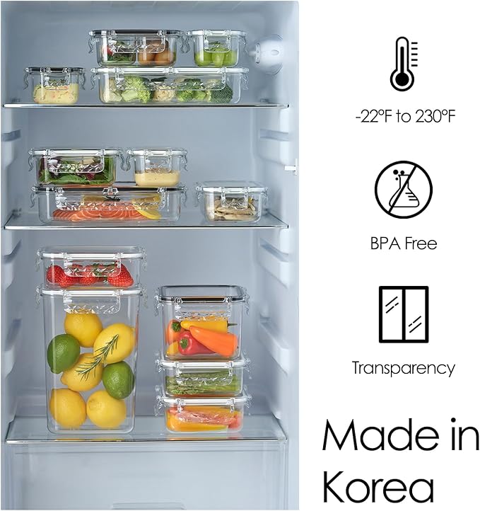 Airtight Food Storage Container with Lid(21.5 oz, 3 Removable Boxes) - Tritan 100% | BPA-Free | Candy and Nuts Organizer| Fruits, Vegetables, Snacks | Travel, Party and Picnic | Meal Prep| Lunch box