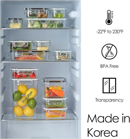 Airtight Food Storage Container With Lid (101.4 oz, With Removable Drain Tray)-BPA-Free | Dishwasher, Microwave & Freezer Safe | Leak-Proof Lids | Kimchi Storage Container | Fresher Food