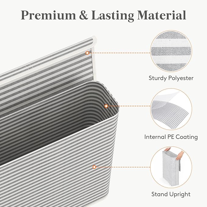 Lifewit 29L Toilet Paper Storage Holder for 12 to 16 Rolls, Foldable Fabric Toilet Paper Basket with Lid, Freestanding Bathroom Tissue Storage and Organization for TP, Towels and Toiletries, Gray