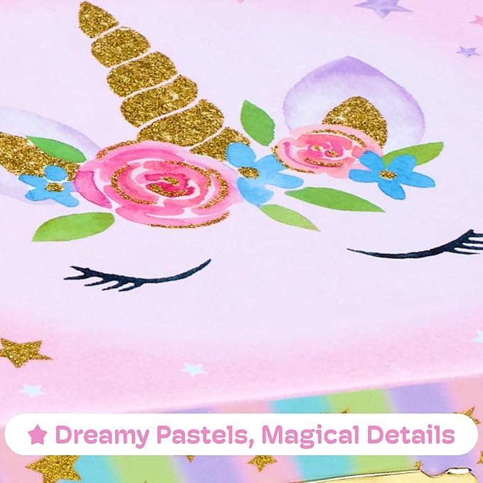 Jewelkeeper Enchanting Unicorn Musical Jewelry Box for Girls - Sparkling Rainbow Design Music Box with 2 Pullout Drawers to Store Earrings, Necklace and Bracelets - Plays The Beautiful Dreamer Tune