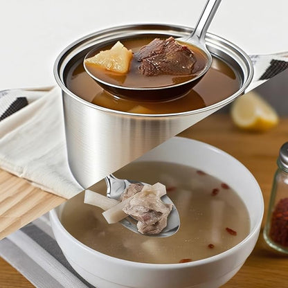 3-Piece Stainless Steel Serving Spoons Set – Includes Slotted Spoon, Serving Spoon & Soup Ladle, Heat-Resistant, Dishwasher Safe, Ergonomic Handles for Home & Commercial Use