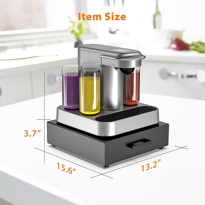 Storage Drawer for Bartesian Pods, Cocktail Pod Holder for Bartesian Capsules Compatible with Bartesian Cocktail Machine, Hold 40 Pods, Countertop Organizer Bar Accessories- Black