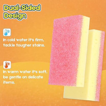 LAUNDRYLUX Scrub Sponge, Dual-Sided Temperature-Responsive Scrubber - Non-Scratch - Multipurpose Dish Sponges for Kitchens, Bathrooms, and Outdoor Use - 6 Pack