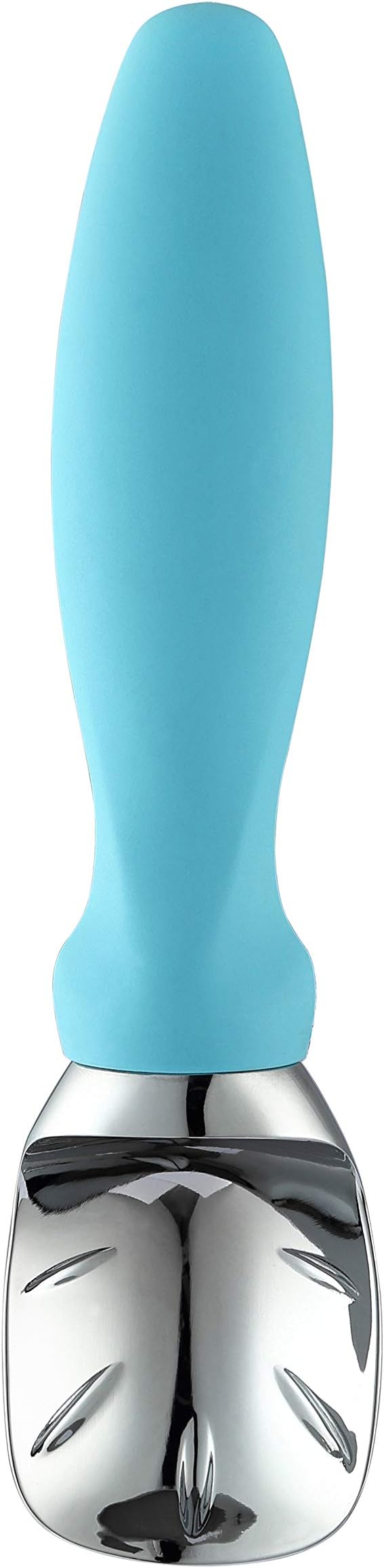 Spring Chef Ice Cream Scoop with Soft Grip Handle, Professional Heavy Duty Sturdy Scooper, Premium Kitchen Tool for Cookie Dough, Gelato, Sorbet, Aqua Sky