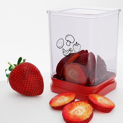 2 PCS Tewodila Fruit Slicer Cup, Speed Cutter for Strawberry Banana Grape Egg, Stainless Steel Vegetable Cutting Kitchen Gadget, Kitchen Portable Slicing Tool