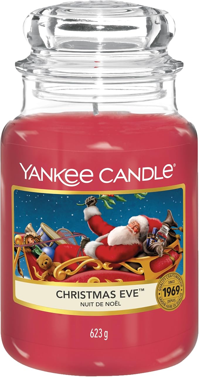 Yankee Candle Christmas Eve Scented, Classic 22oz Large Jar Single Wick Candle, Over 110 Hours of Burn Time