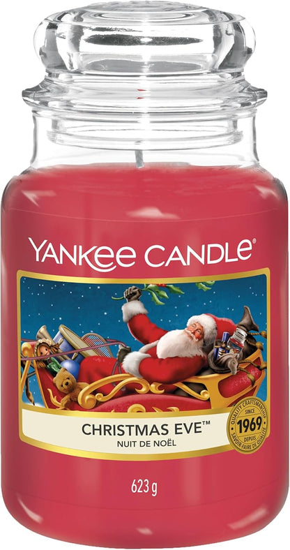 Yankee Candle Christmas Eve Scented, Classic 22oz Large Jar Single Wick Candle, Over 110 Hours of Burn Time