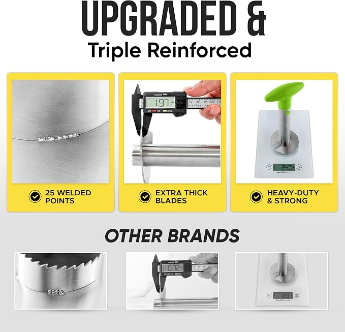 Zulay Kitchen Pineapple Corer and Slicer Tool – Stainless Steel Pineapple Cutter with Eye Remover Tool – Ergonomic Handle & Easy Core Remover – Reinforced Heavy-Duty Blade – Lime Green