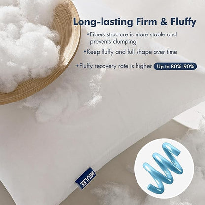 MIULEE Throw Pillows Inserts, Pack of 2 12x12 Inch 100% Virgin Fiber Filling Bed Couch Pillows