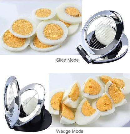 Multi Function Stainless Steel Egg Slicer Hard Boiled Eggs Dishwasher Safe Heavy Duty Egg Cutter Kitchen Helper