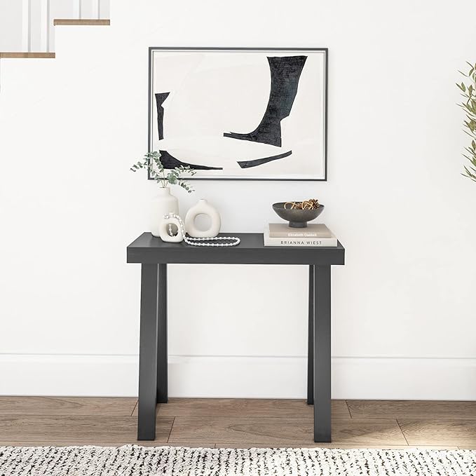 Plank+Beam Solid Wood Console Table, 36 Inch, Sofa Table, Narrow Entryway Table for Hallway, Behind The Couch, Living Room, Foyer, Easy Assembly, Black | Sofa Table, for Hallway, Behind The Couch, Living Room, Foyer