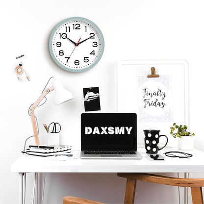 Roymnie Wall Clock Silent Non-Ticking Modern Clock Battery Operated 12 Inch Small Classic Analog Decorative for Kitchen, Bathroom, Office, Bedroom, Home(Blue Gray)