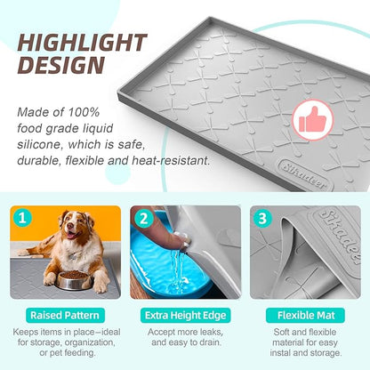 SIKADEER 37" x 22" Under Sink Mat Waterproof, Silicone Mat Kitchen Drawer Shelf and Cabinet Liner, Sink Protector for Bathroom Organizers and Storage, Boot Tray Pet Food Mats