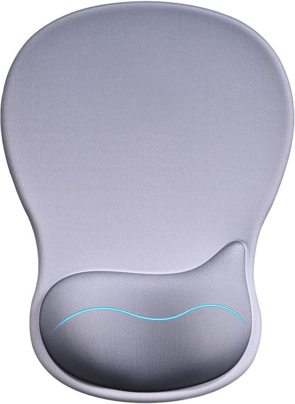 EooCoo Ergonomic Mouse Pad with Gel Wrist Rest Support Middle Concave Design, Relieve Wrist Pain Mousepad, Non-Slip Base for Laptop, Computer, Office Desk Accessories, Carpal Tunnel Syndrome Grey